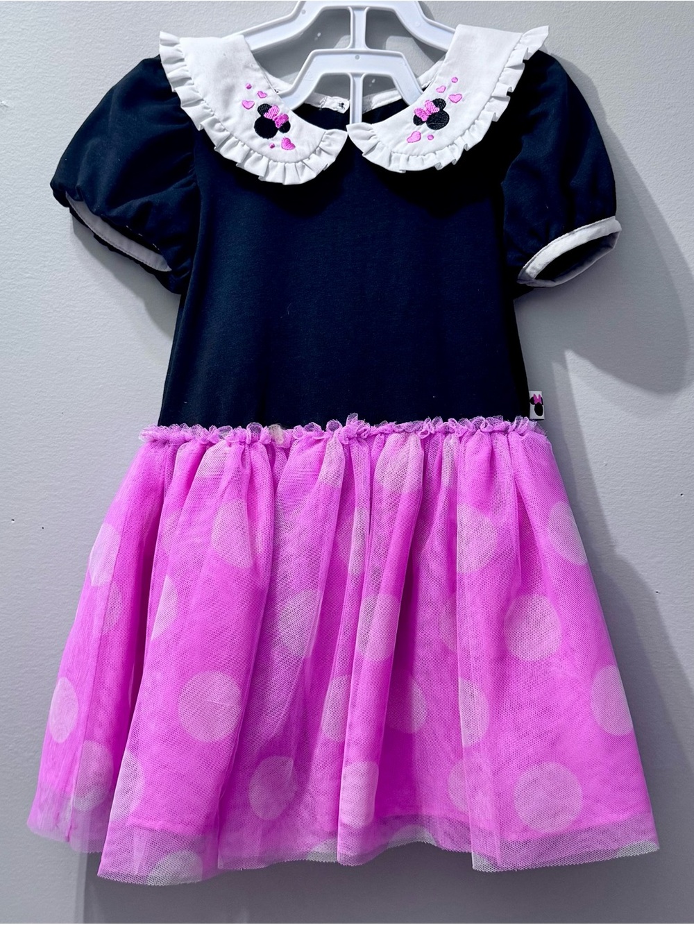 Disney Junior Black & Pink Polka Dot Tutu Dress, Minnie Mouse, Size 3T
